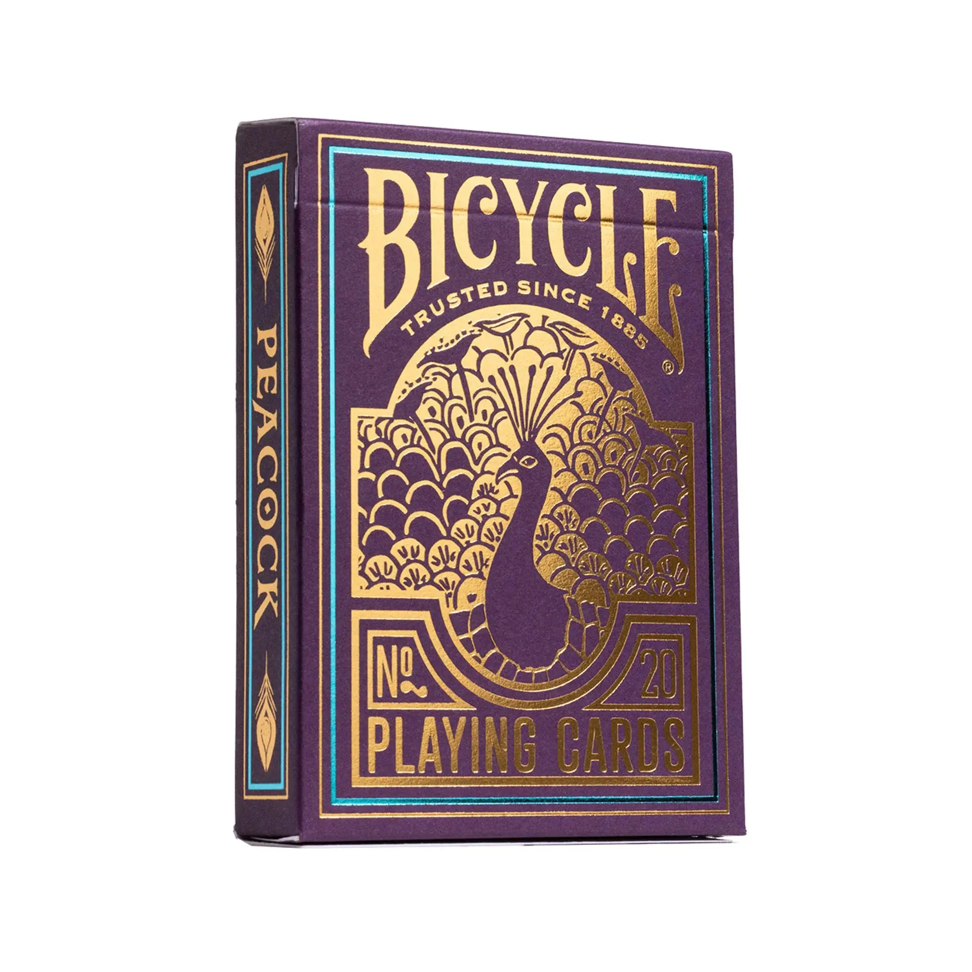 Bicycle Playing Cards, Purple Peacock Motif Design with Foil Finish, Ideal for Card Games, Playing Card Print