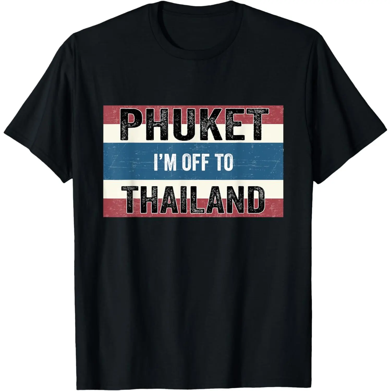 Men's Basic Tshirt with Phuket Thailand Vacation Graphic, Casual 100% Cotton Short Sleeve Top, Made in USA, Shortsleeve, Menswear, Round Neck, Print, Streetwear, Straight Cut, Everyday Wear, High Print, T-Shirt, Phuket Graphic, Tropical, Outfits, Robust,,