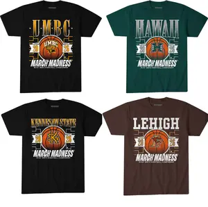 Custom All team Graphic 2026 March Madness Fit for Men’s Athletics 100% Cotton Medium Size Long Sleeve Black Unisex T-shirt