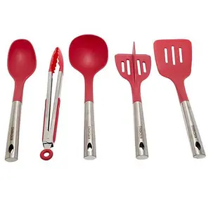 KitchenHQ Set of 5 Stainless Nylon Cooking Utensils