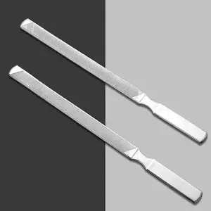 2pcs Professional Stainless Steel Nail File, Odorless and Formaldehyde-Free, Ideal for Salon and Home Use, Gentle on Skin, Toe and Foot Care