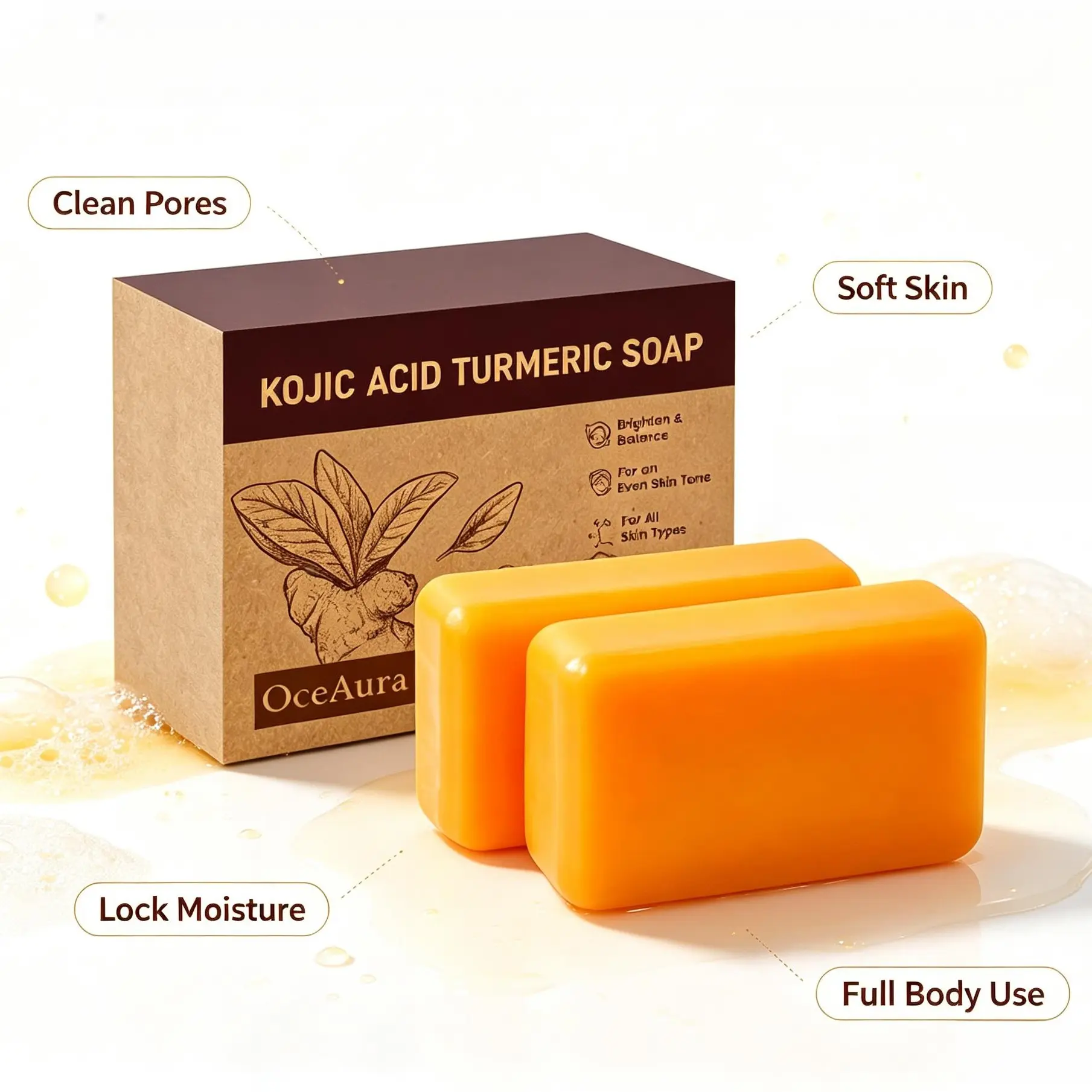 Turmeric Face Soap, Kojic Soap, Face Cleansing Soap, Turmeric Face and Body Soap, Kojic Face and Body Soap