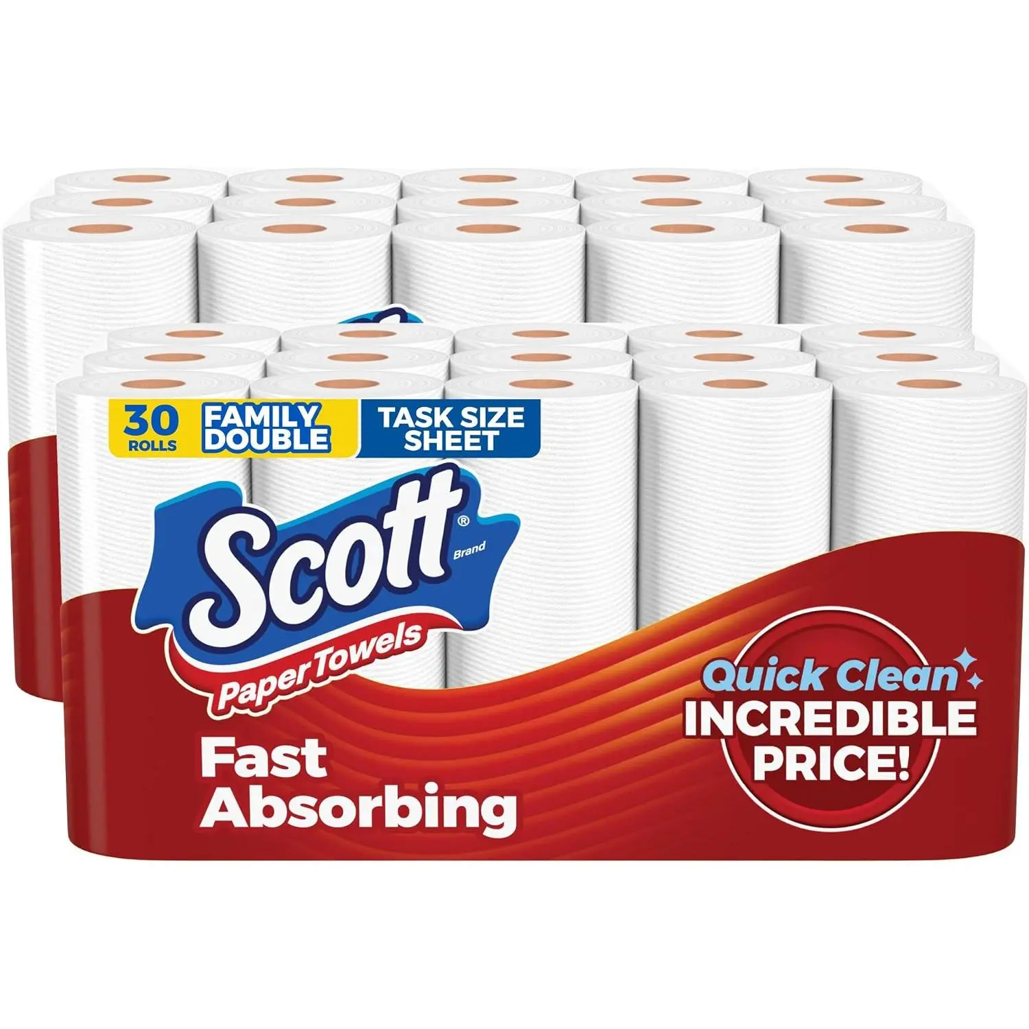 Scott Paper Towels - Disposable Household Kitchen Wipes, Task Size, 24 Family Double Rolls (119 Sheets Per Roll) for Everyday Use