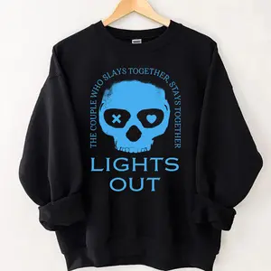 Lights Out Shirt Sweatshirt Hoodie, Navessa Allen Sweatshirt, Blue Skull Navessa Allen Book Sweater, Dark Romance Hoodie, Into Darkness Shirt