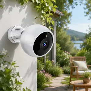 Wireless 2K Compact Digital Security Camera - Indoor/Outdoor, 2.4G Wi-Fi, Rechargeable, HD Video, Night Vision, Motion Detection, 2-Way Audio, Speaker, LED Lights, Local Micro SD Storage, Easy Installation, Smartphone Control