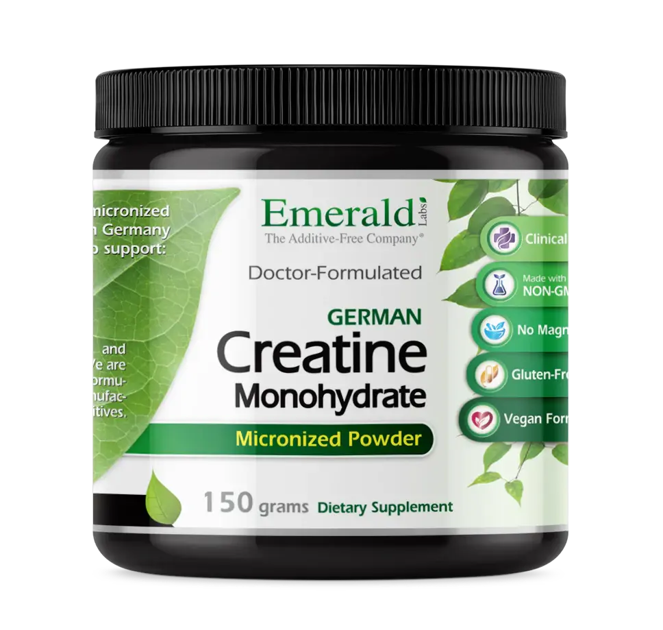 Emerald Labs German Creatine Monohydrate Micronized Powder - Supports Muscle, Brain & Immune Health - Doctor-Formulated, Vegan, Non-GMO, Gluten-Free, No Additives - 5000mg per Serving, 30 Servings