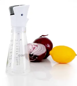 Commercial Chef Salad Dressing Mixer for Homemade Salad Dressings - Mixer Bottle with Button Operation - Liquid Container with Pour Spout - Shaker Bottle for Ranch Vinaigrette and More - CH1569