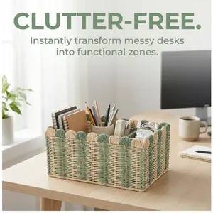 Imitation Rattan Storage Basket, Japanese Clothes Sundries Storage Basket, Desktop Paper Rope Woven Storage Basket