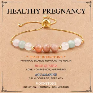 Healthy Pregnancy Gifts, Reproductive Health New Mom Gifts, Moonstone Bracelet for First Time Mom, Mothers Day Christmas Jewelry for Pregnant Women, Daughter, Niece, Sister, Friend, Wife Exquisite Jewelry