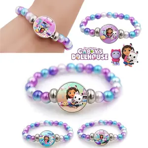 FASHION4U - Cute Gabby Dollhouse Bracelet Fashion Colorful Beaded Wristband Cartoon Anime Sweet Jewelry Accessories Kids Girls Birthday Gift