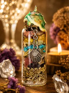 Natural Crystal Decoration Intention Jar, Jewelry Accessory Derivative with Safe Waters Shell Design