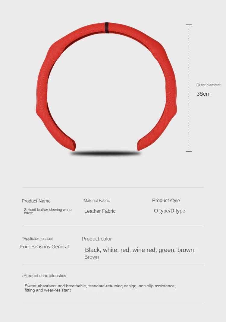 Ultra-Thin, Anti-Slip, Breathable, Quick Spin, All-Season, Nappa Leather Auto Interior Kit, Black with White Stitching