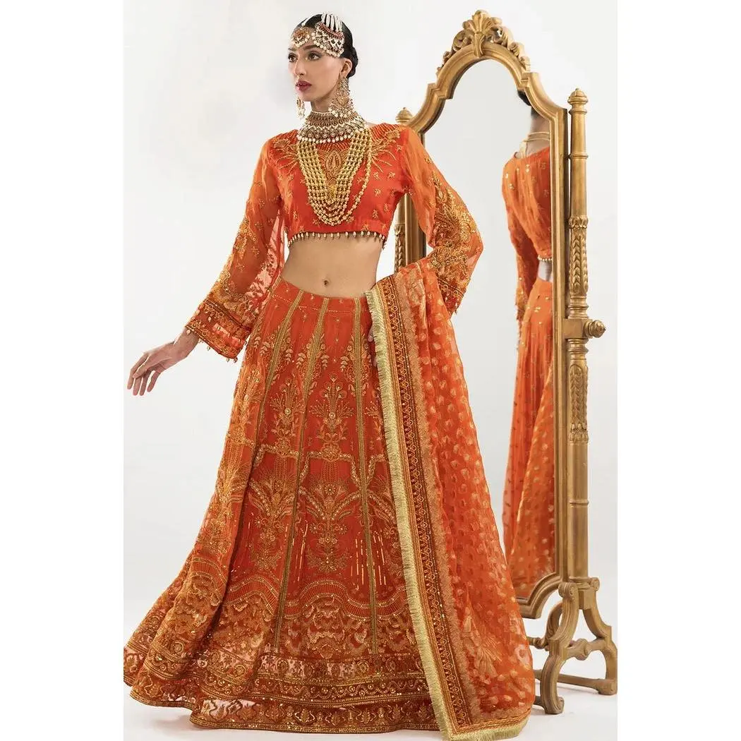 3PC Embroidered Luxury Lehenga  KNAC-1771