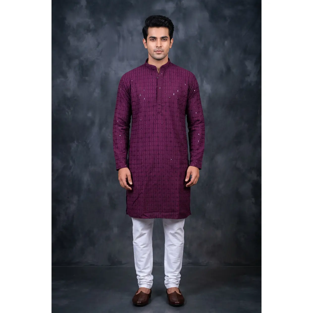 Men's Premium Lakhnavi Kurta - Premium Fabric, Elegant Resham Work, Cultural Dresses, Available in a Variety of Sizes for Modest Islamic Fashion