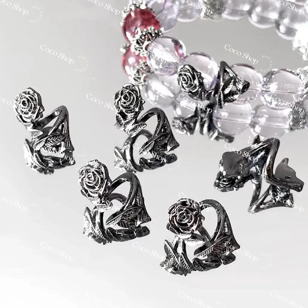 Black 3D Rose Spacer