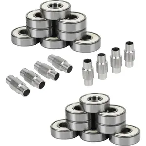 ABEC 9/7/5 Hockey Inline Roller Speed Bearings Kit - 16 Bearings with 8 Spacers (ABEC 9 - White)
