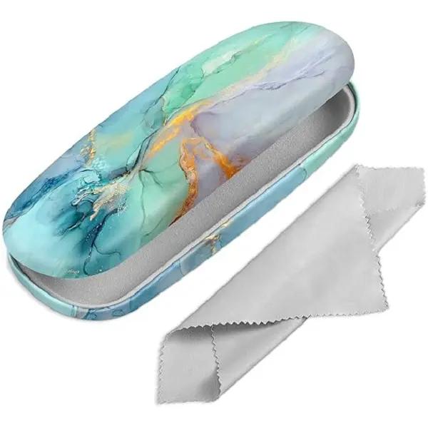 FINTIE HardShell Eyeglasses Case with Cleaning Cloth - Portable Protective Eye Glasses Storage Holder for Men, Women