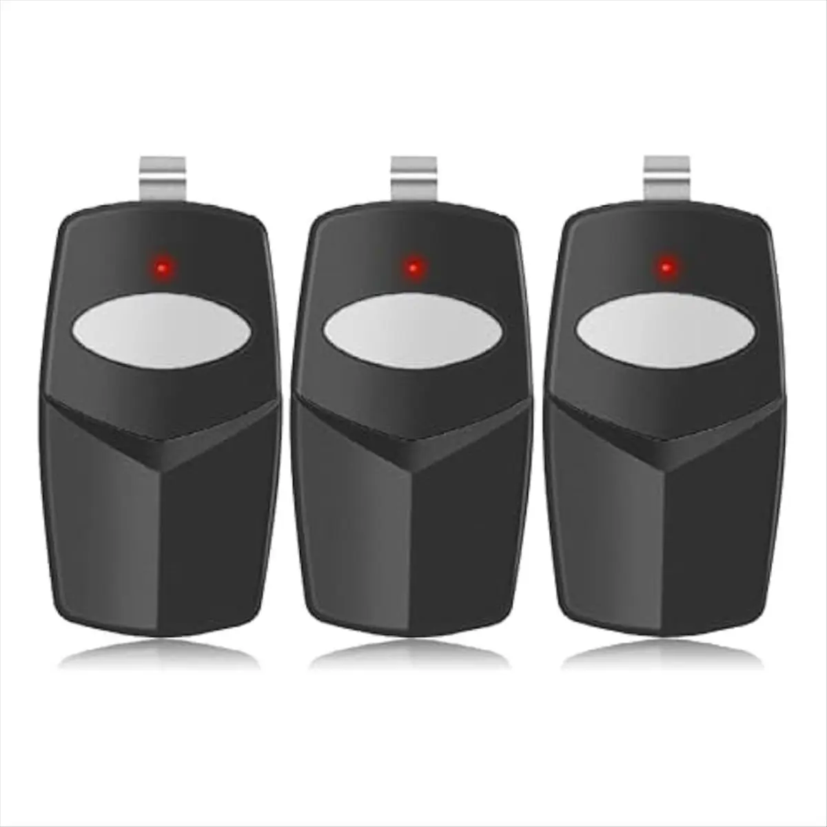 3Pcs 300MHz Garage Gate Door Opener Transmitter Replacement for Linear Multicode 3089,308911,MCS308911 - 10 Dip Switch, Black, Visor Clip, Longer Range, Gate Access