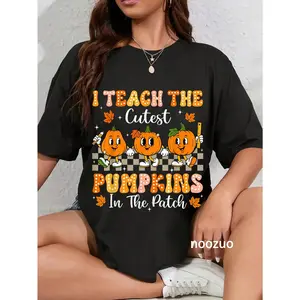 100% Cotton I Teach The Cutest Pumpkins In The Patch Teacher Halloween T-Shirt