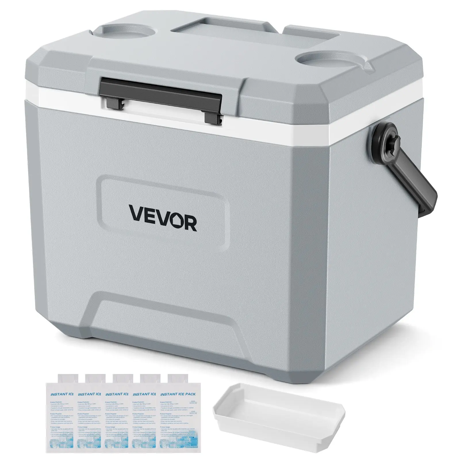 【DealsForYouDays】VEVOR 17QT Hard Cooler, Portable Leak-Resistant Coolbox, 48-Hour Cooling, Abrasion-Resistant Outer Shell, Easy-To-Clean Inner Liner, Heavy-Duty Handle, Ultra-Light Camping Gear and Equipment for Camping, Fishing