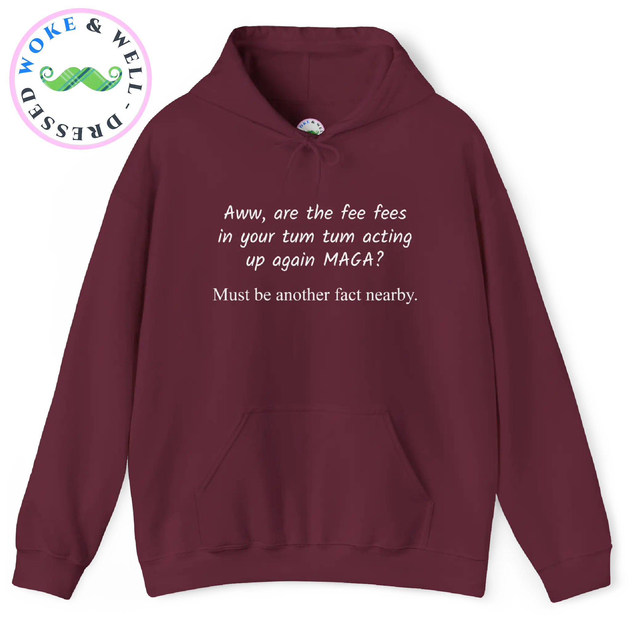 Fee Fees Unisex Hoodie - Womans - Mens - Gender Neutral - Sweatshirt - Sweater - Winter - Warm - Cotton - Soft - Cozy - Pocket - ANTIFA - Democracy - Debate - Protest - Funny - FDT - Gift - Human Rights - LGBTQ