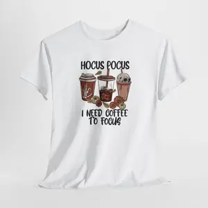 Hocus Pocus I Need To Focus Funny Halloween Unisex Heavy Cotton Tee