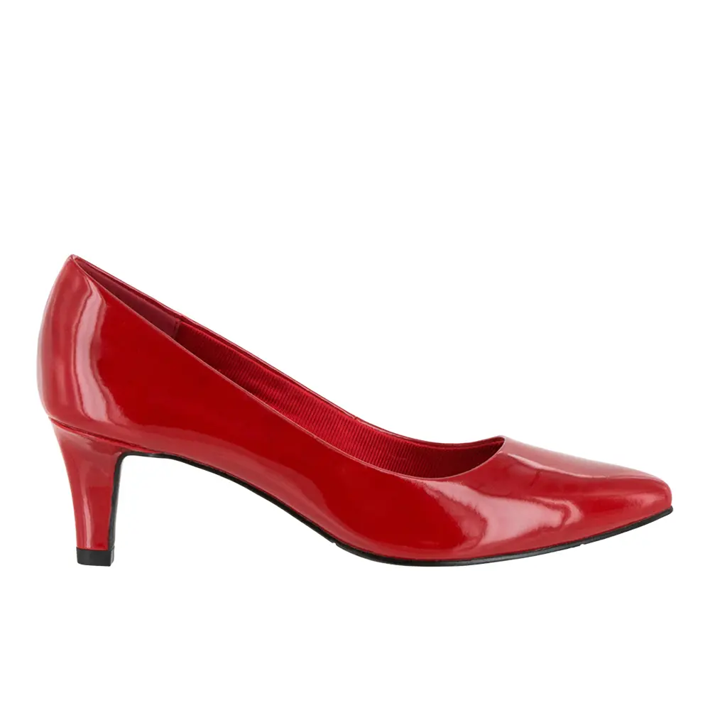 Easy Street Womens Pointe Pointed Toe Pumps Dress Casual Mid Heel 2-3" - Red