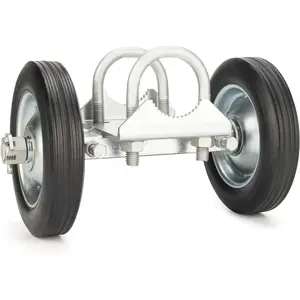 6in Rolling Gate Wheel Carrier for Chain Link Fence, Heavy Duty Gate Helper Wheel Gate Caster Kits for Driveway Tube,Gate Support Wheel Rut Runner-2 Rubber Wheels for Rolling/Sliding Gates