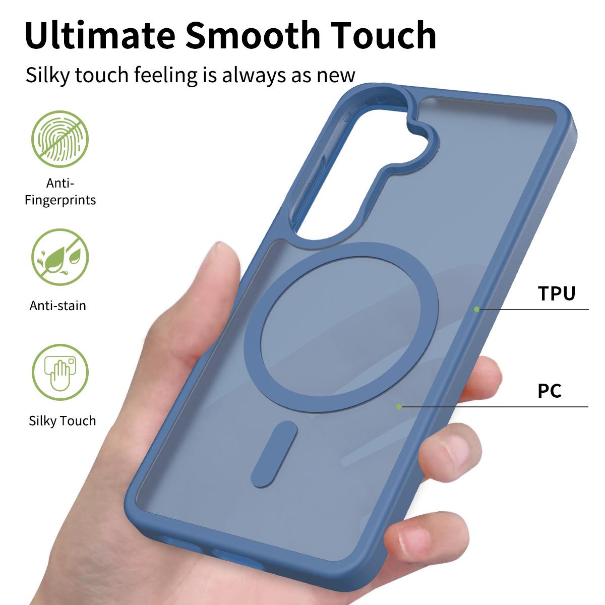 MagSafe Compatible Sam Case Shockproof Matte Translucent Cover with Camera Protection, Slim Fit for SAM S24/25/26 Series black