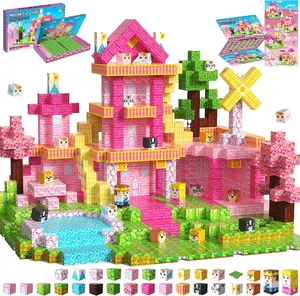 150 PCS Magnetic Blocks, Magnetic Building Blocks Cubes, Princess Magnet Toys for Kids Ages 3+, Magnet Blocks with 4 Bottom Plate for Girls, STEM Toys & Ideal Christmas Birthday Gift