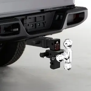 2.5 Inch Adjustable Trailer Hitch - Drop Hitch 2.5 Inch Receiver, 6 Inch Drop/Rise Tow Hitch, Tri Ball (1-7/8" & 2" & 2-5/16" Balls), 18500 Lbs Gtw, Aluminum Heavy Duty Hitch with Anti-Theft Pins