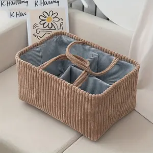 1pc Large Capacity Divided Storage Basket Multi-Functional Handheld Organizer Bag Clothing StorageSolution Compartmentalized Design Ldeal for Bedroom Living Room Closet Travel Versatile Home Organizerfor Clothes Sundries,, Towel, Shelf Baskets
