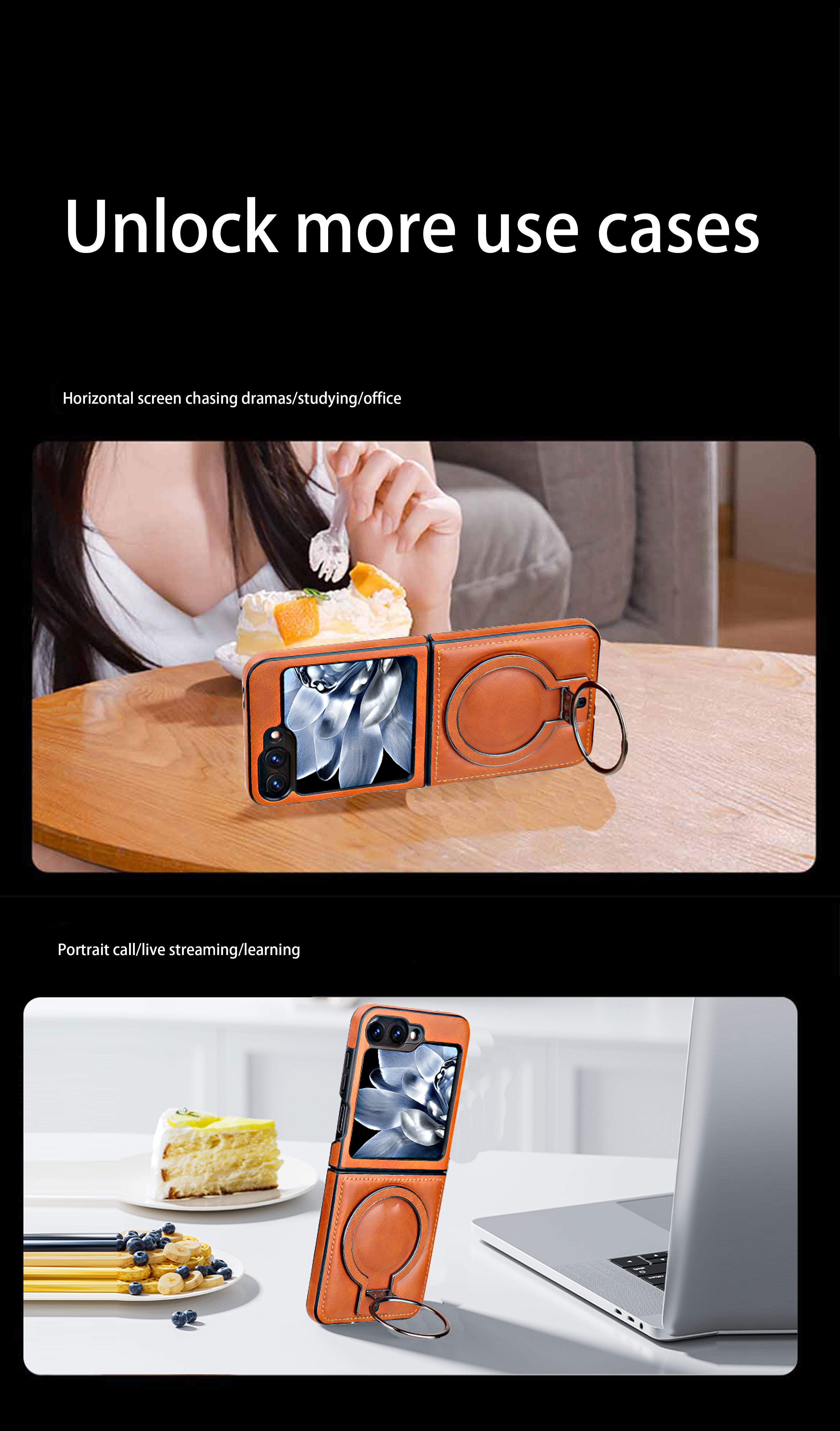 New Luxury High-end Leather Magnetic Folding Stand Phone Case for Samsung ZFlip7/ZFlip6/ZFlip5/ZFlip4/ZFlip3 Foldable Screen Business Full Shockproof Protective Case