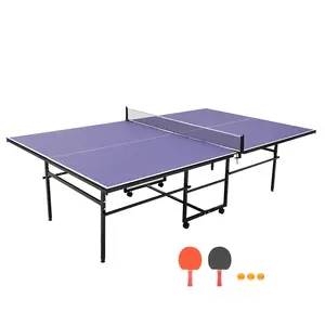 【GARVEE】Portable Ping Pong Table,9 FT Professional Indoor/Outdoor Table Tennis Tables Game with Net for Adults/Teens,2 Tennis Paddles and 3 Balls- Quick Assembly