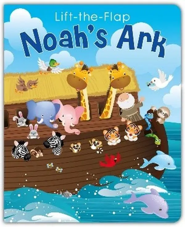 Lift-the-Flap Noah's Ark Board Book - English Interactive Early Learning Children's Bible Story Book for Toddlers, Hazard-Free Durable, Tactile Flaps for Hands-On Engagement, Faith, Rainbow Art, Core Values, Adventure, Storytelling, Curiosity, Durability