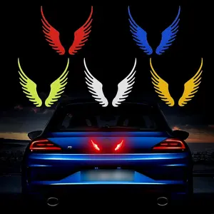 5 Pair Reflective Angel Wings Stickers for  Safety  High-Intensity Night Visibility Anti- Reflective   for  Logo Rearview Mirror