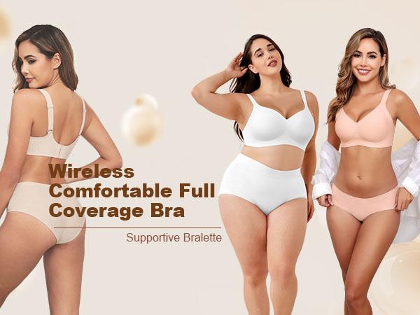As Fairy Womens Wireless Jelly Bra Plus Size Supportive Seamless Bras Full Coverage Push Up Comfortable No Underwire Tshirt Bras #summervibes