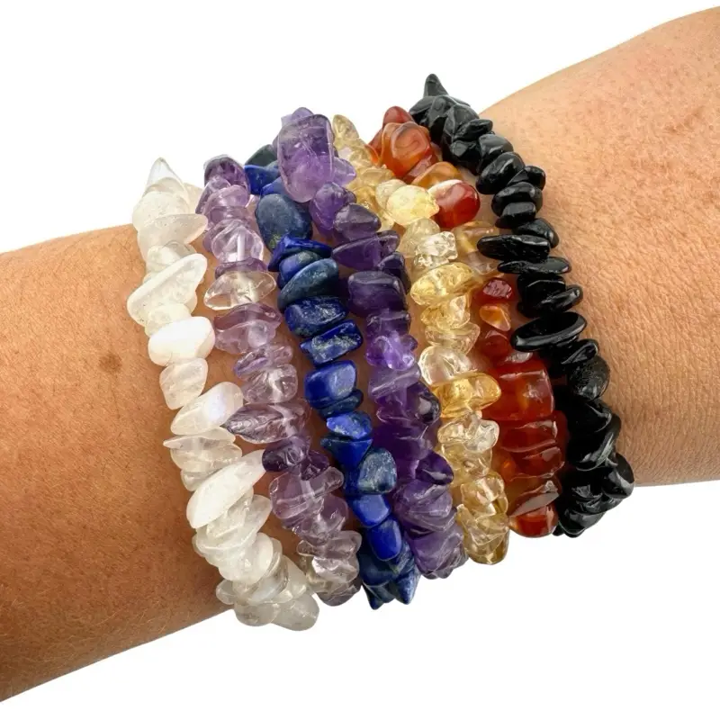 Moon Mountain Gems - Gemstone Chip Bracelet - Natural Chip Stone Bracelet