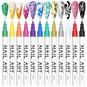 [Interesting gifts] Nail Art Pens Set,12 Color DIY Nail Art Painting Pen,DIY Nail Art For Women & Girls, Nail Art Care Tools, Nail Care Kit,Birthday Gifts Manicure，Valentines DIY