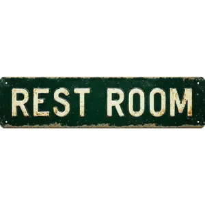 "REST ROOM" Bar Sign Bar Gifts Vintage Metal Wall Decor Sign Street Sign Funny Man Cave Decor Accessories for Home, Bar, Bathroom, Bedroom Unique Retro Tin Signs for Outdoor 4 X 16 inches