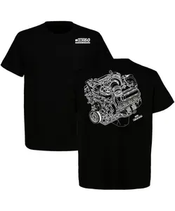 64 Ford Powerstroke Blueprint 2 Sides T-shirt, Car Parts Enthusiast Shirt, Perfect For Truck & Car Lovers, Full Size, Full Color