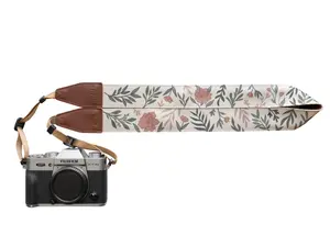 Moody Flower Camera Strap - Leather ends, Comfortable backing, Adjustable, Compatible Connection for DSLR, Mirrorless, Film, Photographer Accessory