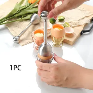 304 Stainless Steel Egg Cracker, Manual Egg Cutter, Ergonomic Handle, Ideal for Hard or Soft Eggs, Kitchen & Easter Cooking