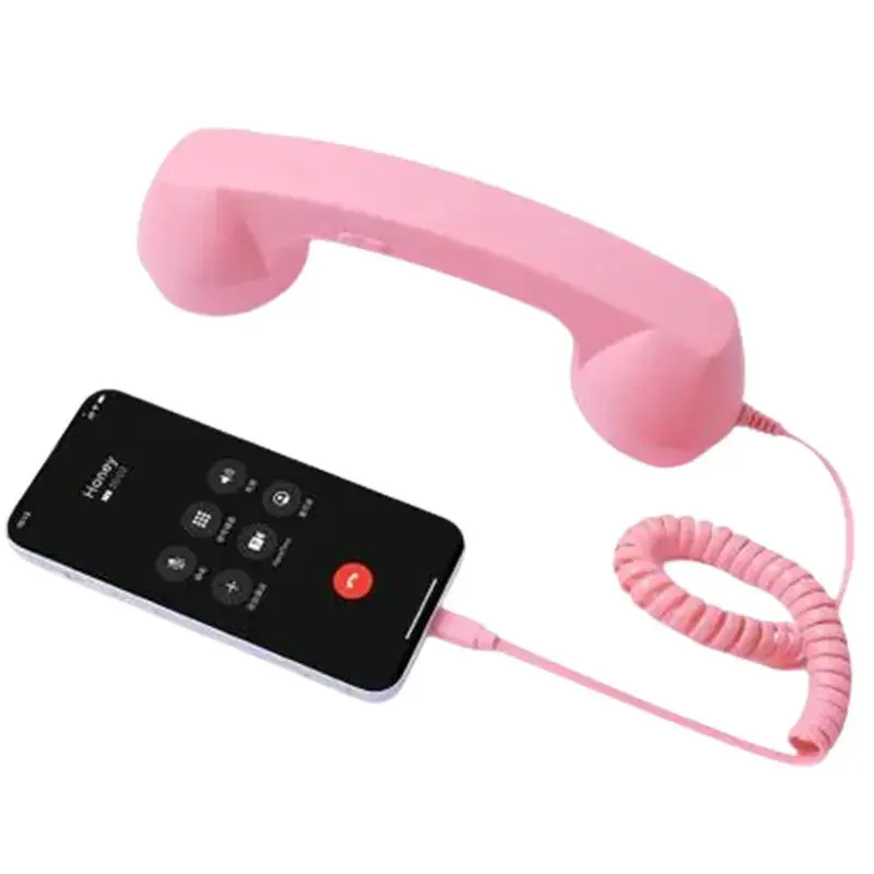 Retro Radiation-Proof Telephone Handset with Coiled Cable, USB-C Compatibility, Built-In Mic, HD Speaker, Comfortable Grip for Smartphones, Ideal for Birthday, Wedding, Gender Reveal, Graduation, Thanksgiving Gifts, Abs