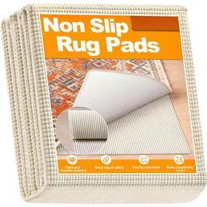 Non-Slip Rug Pad 5x7 FT, Extra Thick Carpet Pads for Hard Surfaces, Prevents Sliding and Secures Rugs, Provides Floor Protection with Comfort Cushioning