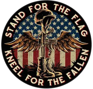 Battlefield Cross Stand for The Flag Kneel for The Fallen Patriotic Sticker, Cars, Trucks, Laptops, Coolers, Toolboxes, Windows & More Waterproof Vinyl Sticker
