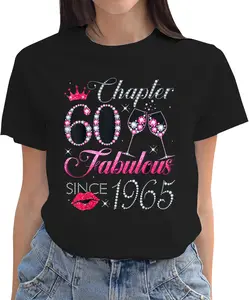 100% Cotton Chapter 60 Fabulous Since 1965 60Th Birthday Gift For Women T-Shirt