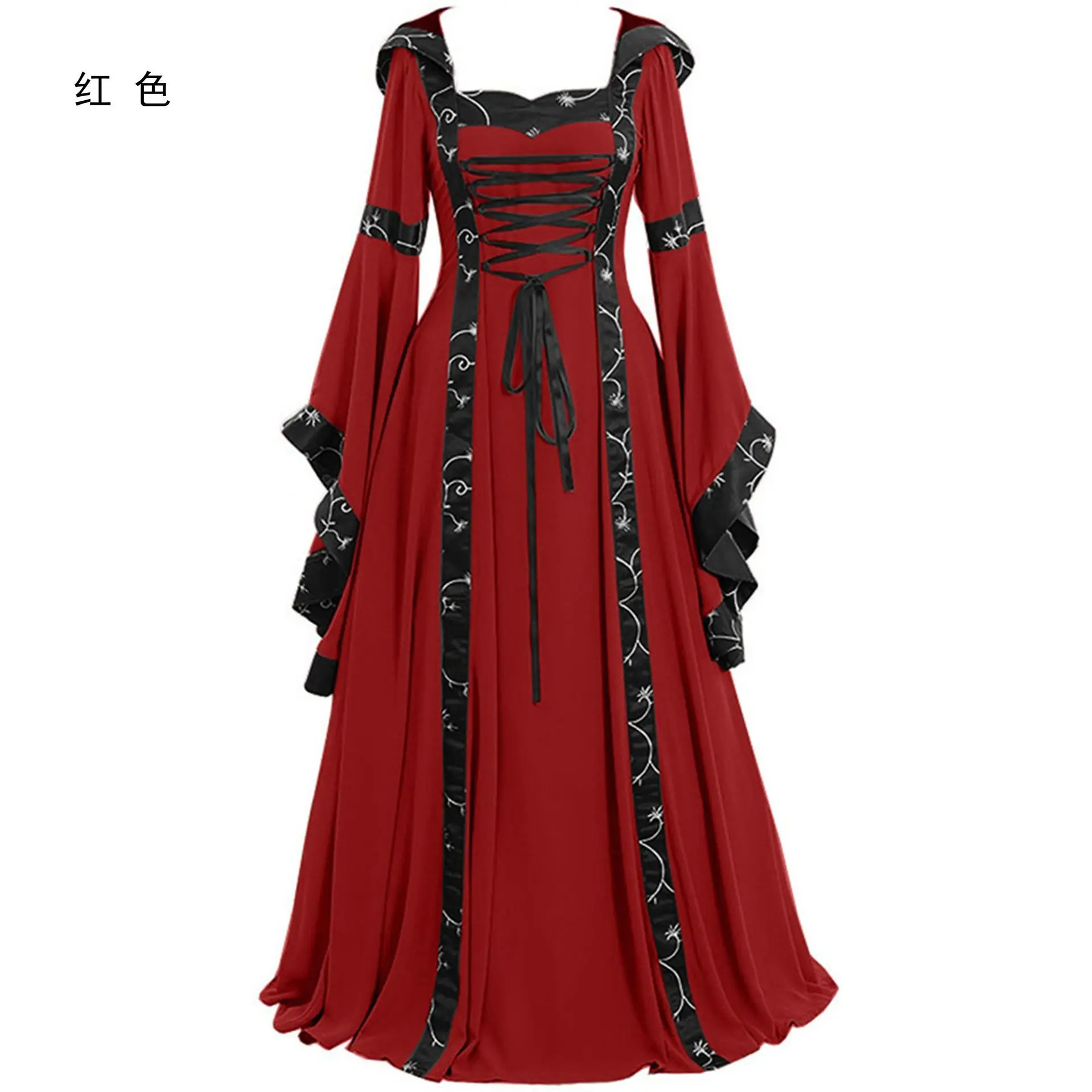 Colorful House Women Medieval Tea Party Dress Victorian Era Bubble Sleeves  Velvet High Waist Long Dress - TikTok Shop