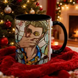 Anime Nanami Coffee Mug, Stained Glass Style Design, Anime Lover Gift (Flat Printed Design)