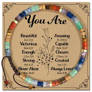 "I Am Enough" Self-Love Bracelet Empowerment Crystal Jewelry for Women's Confidence Birthday Gift Daily Motivation Manifestation Stone Amulet